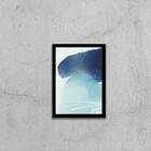 Quadro Abstrato Azul I 24x18cm Moldura:madeira Preta