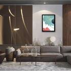 Quadro Abstrato Azul, Rosa E Preto Ii 24x18cm - Com Vidro Mol