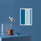 Quadro Abstrato Bauhaus Minimalista Azul - Linhas Paralelas 2