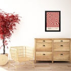 Quadro Abstrato Bauhaus Vermelho- Hypnotic Silk 45x34cm - Com