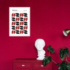 Quadro Abstrato Bauhaus Vermelho E Preto - Grãos 24x18cm - Co