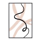 Quadro Abstrato Bege com Vidro 50x70cm Arte Própria