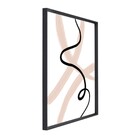 Quadro Abstrato Bege com Vidro 50x70cm Arte Própria