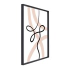 Quadro Abstrato Bege com Vidro 50x70cm Arte Própria