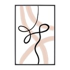 Quadro Abstrato Bege com Vidro 50x70cm Arte Própria