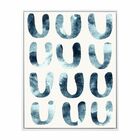 Quadro Abstrato Blue Path B Azul E Branco 40x50cm