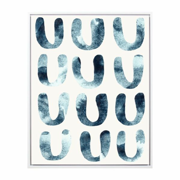 Quadro Abstrato Blue Path B Azul E Branco 40x50cm