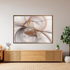 Quadro Abstrato Branco com Vidro 100x70cm Arte Própria