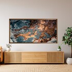 Quadro Abstrato Bronze com Vidro 160x80cm Arte Própria