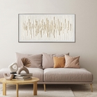 Quadro Abstrato Budapest Branco E Dourado 120x60cm