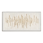 Quadro Abstrato Budapest Branco E Dourado 120x60cm