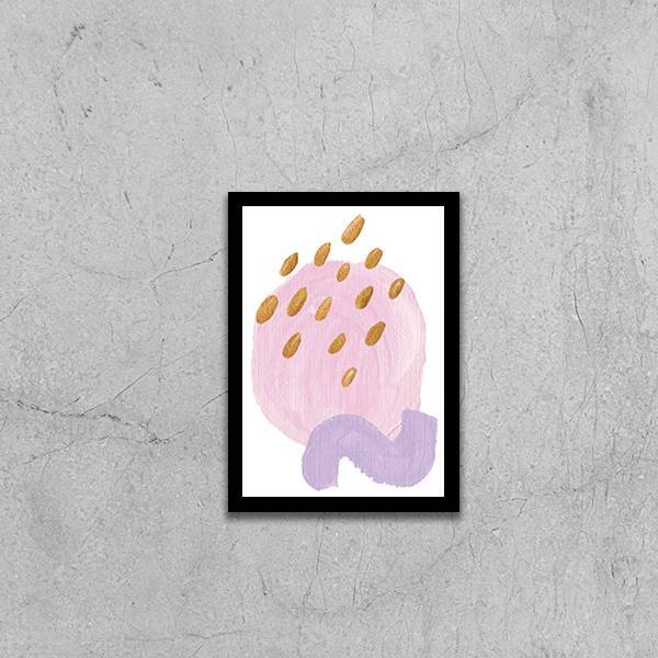 Quadro Abstrato Candie I 33x24cm - Com Vidro Moldura:madeira