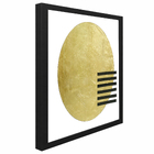 Quadro Decorativo Abstrato Circulo com Moldura Preta Retangular com Vidro 80x80cm