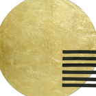 Quadro Decorativo Abstrato Circulo com Moldura Preta Retangular com Vidro 80x80cm