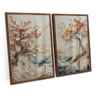 Quadro Abstrato Coast Wisdom Tree Kit 2 Telas 120x80 Arte Em