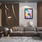 Quadro Abstrato Colors I 33x24cm - Com Vidro Moldura:madeira