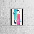 Quadro Abstrato Colors Ii 24x18cm Moldura:madeira Branca