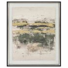 Quadro Abstrato Com Vidro Chipre A Verde Preto E Nude 60x50cm