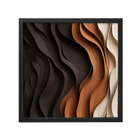 Quadro Decorativo Abstrato Contemporneo com Moldura Preta com Vidro 100x100cm