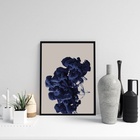 Quadro Abstrato Cor Azul 24x18cm - Com Vidro Moldura Preta