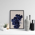 Quadro Abstrato Cor Azul 45x34cm Moldura Branca