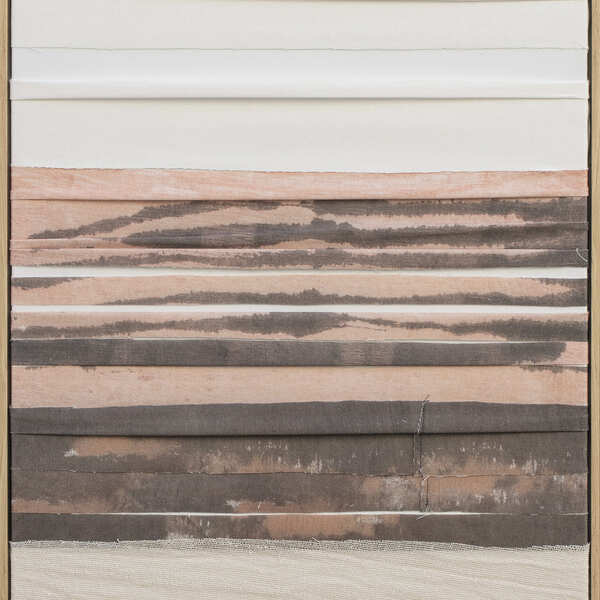 Quadro Abstrato Em Tecido Cardiff A Bege E Terracota 60x90cm