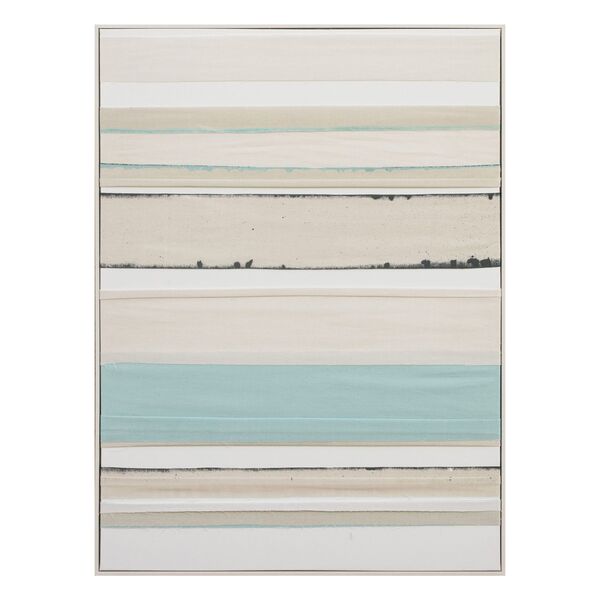 Quadro Abstrato Em Tecido Galway A Branco E Azul 90x120cm