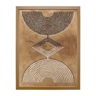 Quadro Decorativo Abstrato Étnico 1 Bege Escuro com Vidro 40x60cm Arte Própria