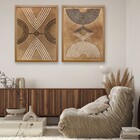 Quadro Decorativo Abstrato Étnico 2 Bege Escuro com Vidro 40x60cm Arte Própria