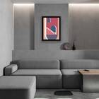 Quadro Abstrato Figurativo Cidade Rosa E Azul Iv 24x18cm Mold