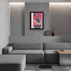 Quadro Abstrato Figurativo Cidade Rosa E Azul Iv 33x24cm - Co