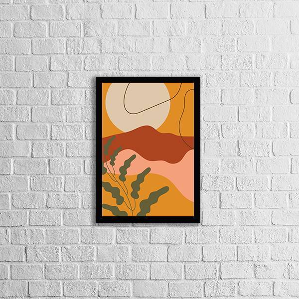 Quadro Abstrato Figurativo Nature 33x24cm - Com Vidro Moldura