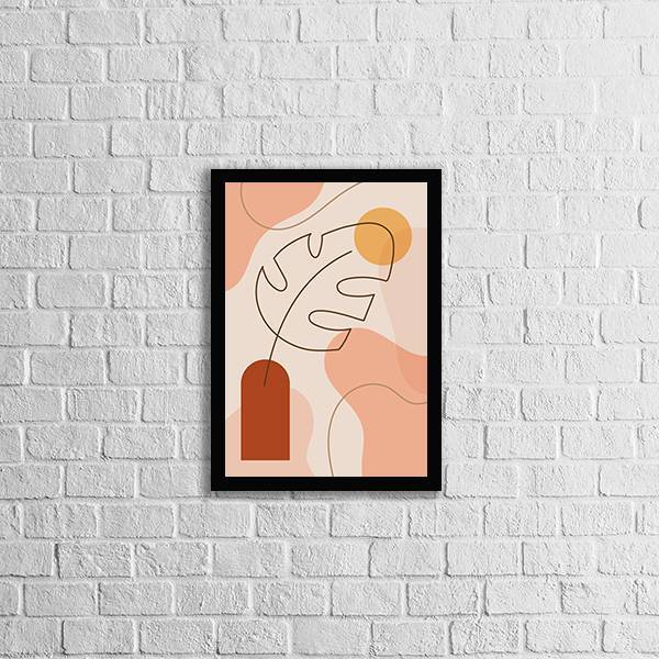 Quadro Abstrato Figurativo Vaso Forma Iii 33x24cm - Com Vidro