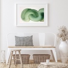 Quadro Abstrato Horizontal Verde Claro - 60x48cm Moldura:made