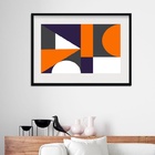 Quadro Abstrato Laranja E Roxo - 60x48cm Moldura:madeira Preta