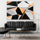 Quadro Abstrato Laranja Preto -- Br Artes