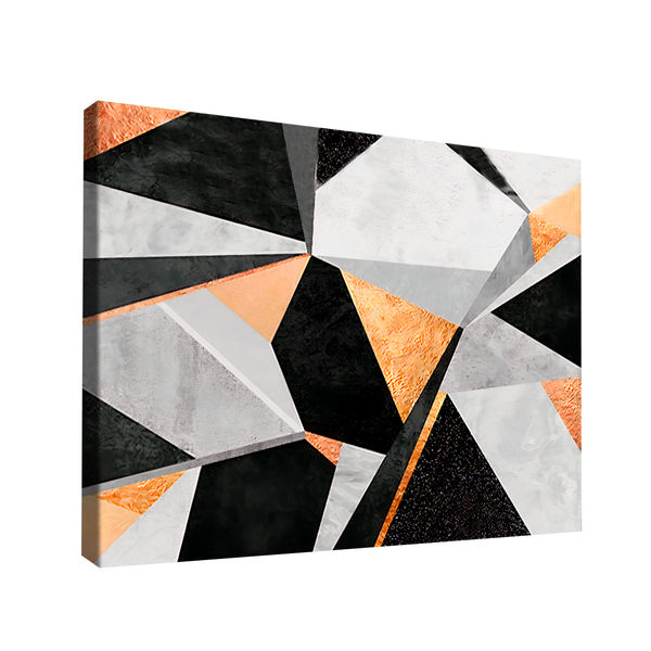 Quadro Abstrato Laranja Preto -- Br Artes Pequeno 60x40
