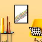 Quadro Abstrato Linhas Formatos I 45x34cm - Com Vidro Moldura