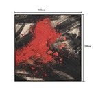 Quadro Abstrato London B Preto E Vermelho 120x120cm