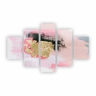 Quadro Abstrato Manchas Preto Branco E Amarelo Canvas 110x65