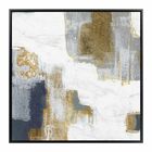 Quadro Abstrato Manhattan B Azul E Dourado 120x120cm