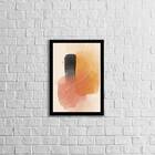 Quadro Abstrato Marrom E Preto Iii 45x34cm - Com Vidro Moldur