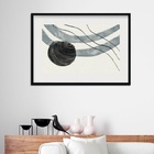 Quadro Abstrato Minimalista Cinza - 60x48cm Moldura:madeira B