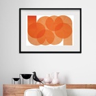 Quadro Abstrato Moderno Laranja - 60x48cm Moldura:madeira Pre