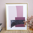 Quadro Abstrato Moldura Dourada 30x24cm