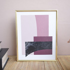 Quadro Abstrato Moldura Dourada 30x24cm