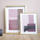 Quadro Abstrato Moldura Dourada 30x24cm