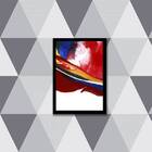 Quadro Abstrato Multicolorido Ii 24x18cm - Com Vidro Moldura:
