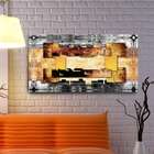 Quadro Abstrato Ocre 55x100cm