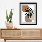 Quadro Abstrato Orgânico Folhagem - 60x48cm Moldura:madeira P